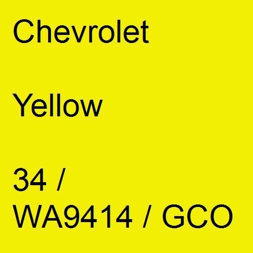 Chevrolet, Yellow, 34 / WA9414 / GCO.
